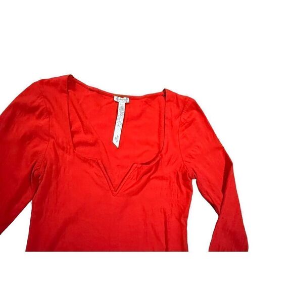 Free People Intimately Free Zoe V-Wire Bodysuit Red Small - Picture 9 of 12